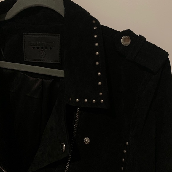 Blank NYC Suede Luxury No Limit Motorcycle "Moto" Style Jacket Black Studded S - Picture 8 of 16